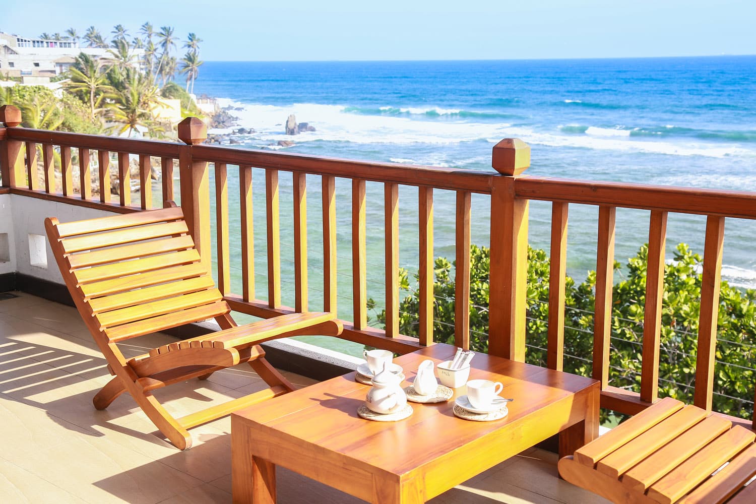Private balcony overlooking Unawatuna Beach