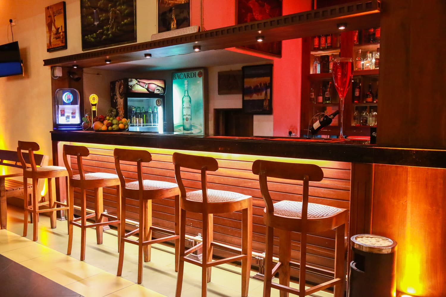 Warm evening bar lounge