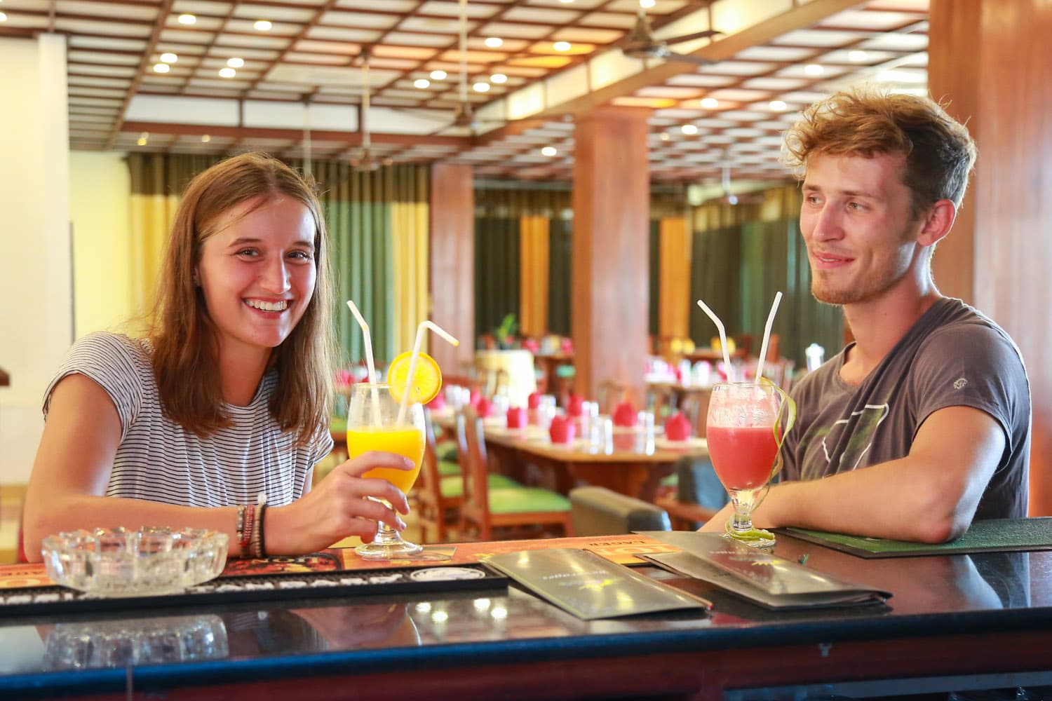 Tropical drinks at the bar