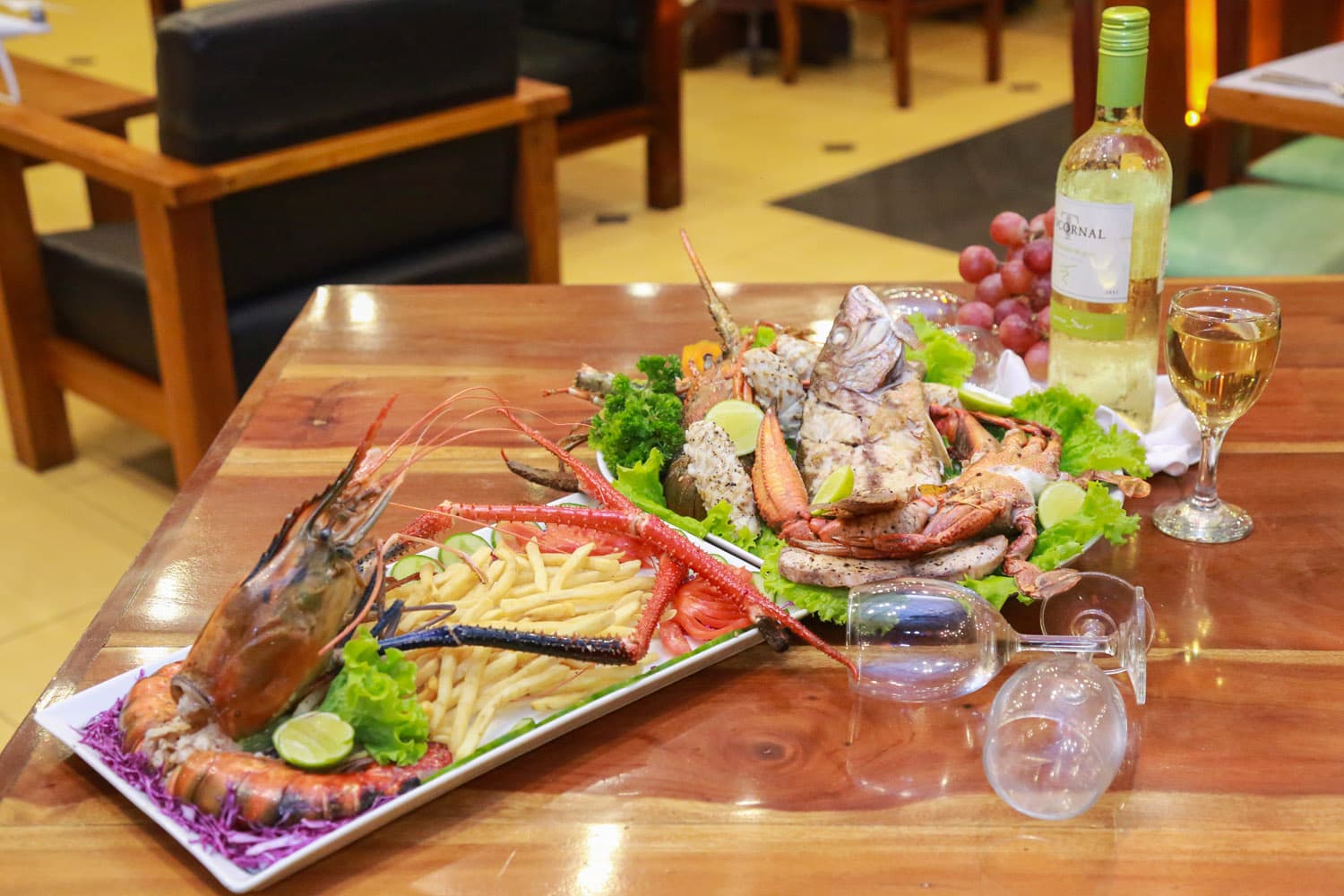 Lobster and seafood dinner platter