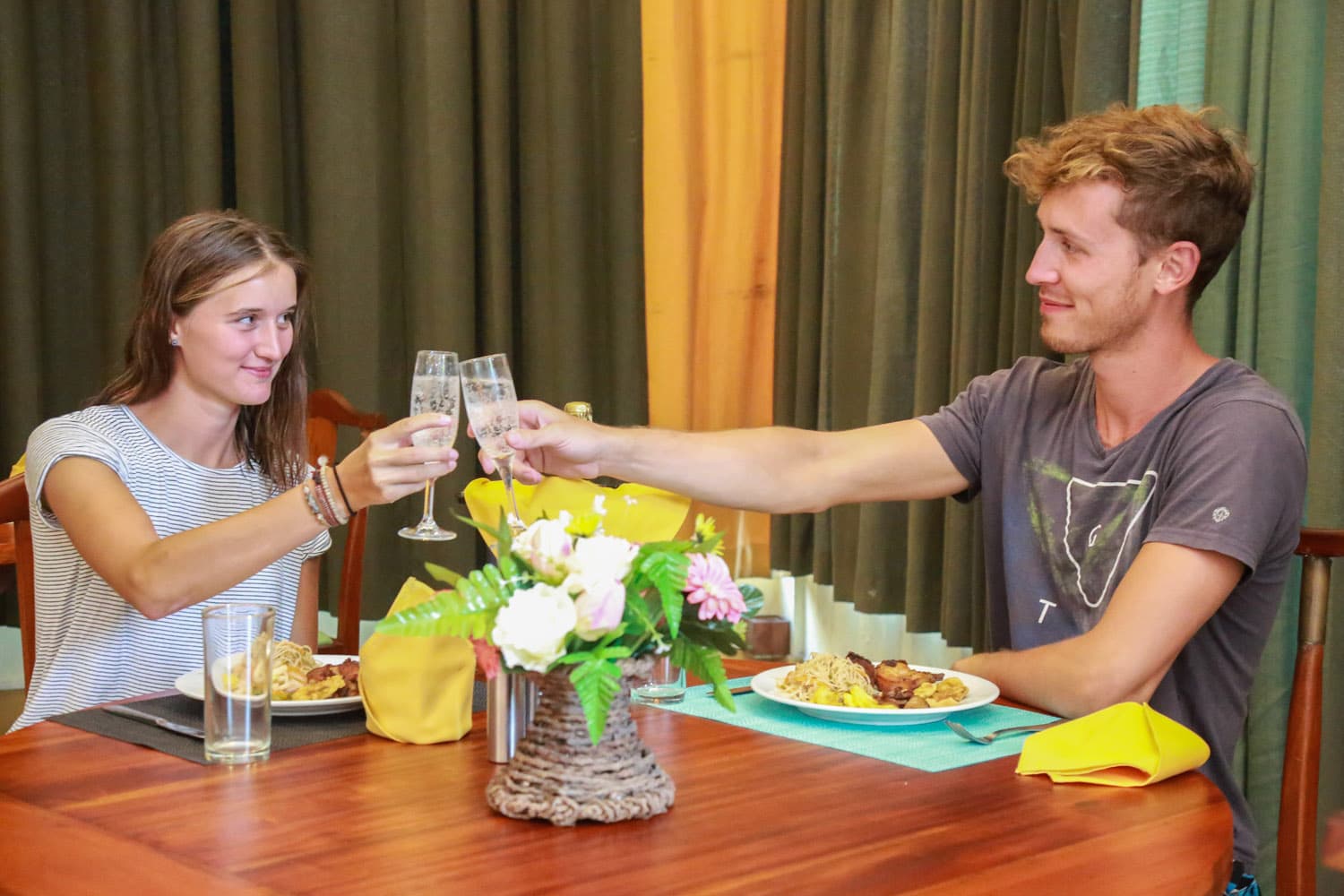Toasting over dinner